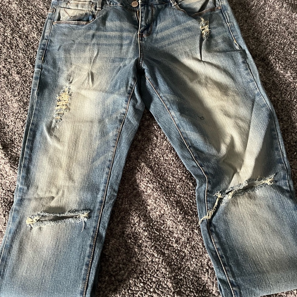 2 pairs of Distressed Blue Jeans for Women